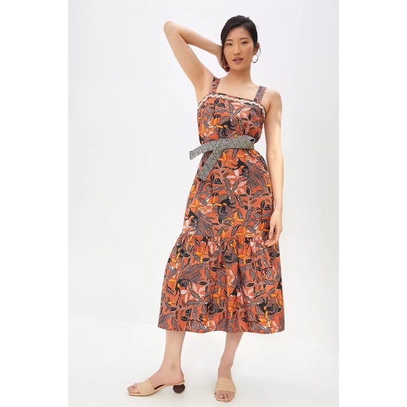 Anthropologie Corey Lynn Calter Flounced Midi Dress